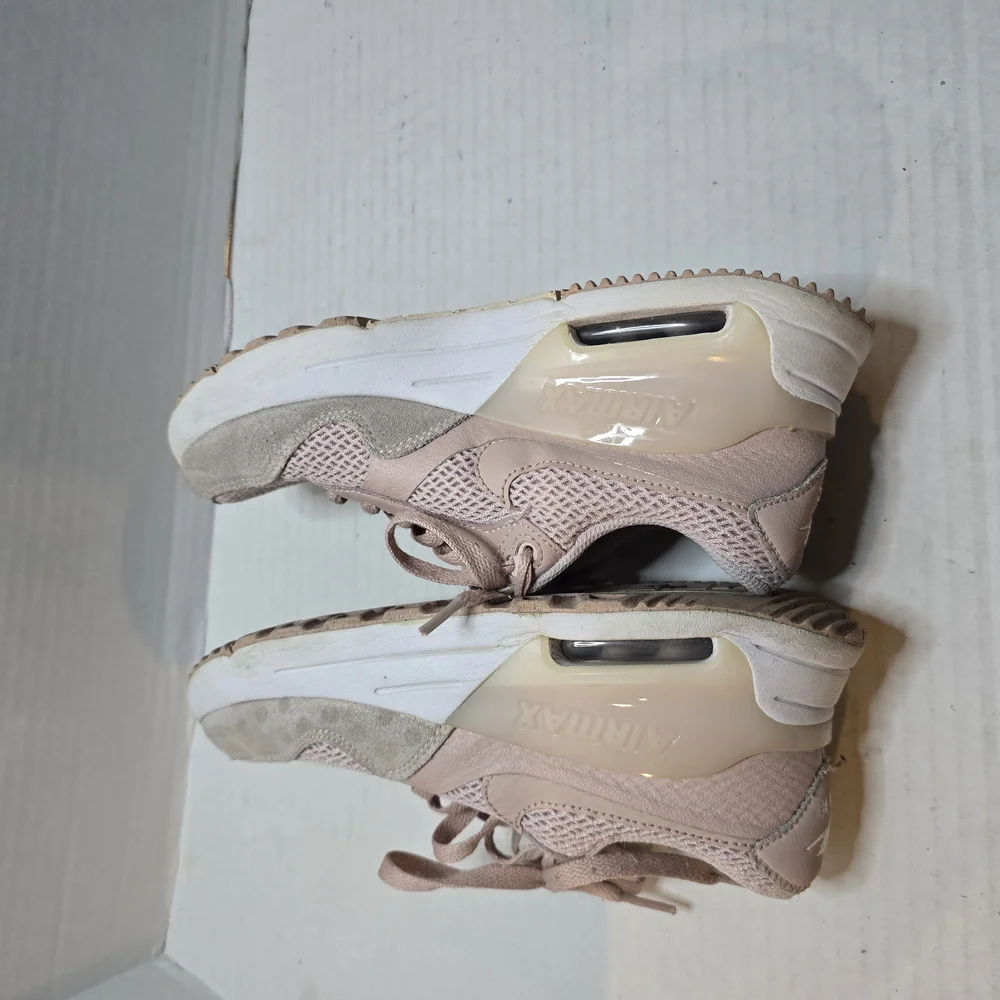Nike Pink and Cream Suede Sneakers with Lace-Up‎ Design
